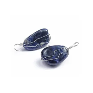 Sodalite Wire Wrap Pendants