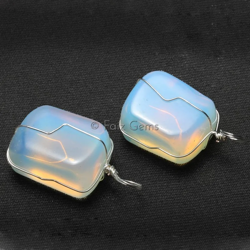 Opalite Wire Wrap Pendants