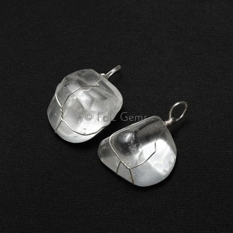 Crystal Quartz Wire Wrap Pendants