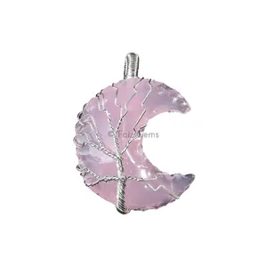Rose Glass Wrap Pendant
