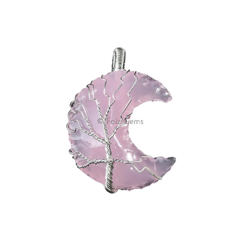 Rose Glass Wrap Pendant