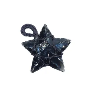 Black Obsidian Star Warp Pendant
