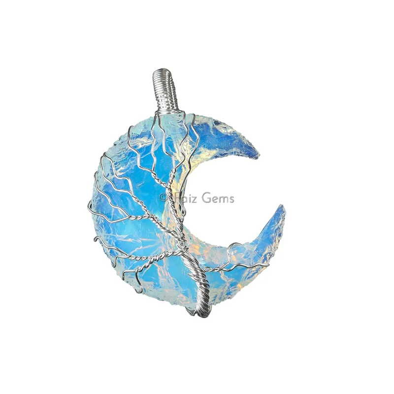 Opalite Moon Warp Pendant