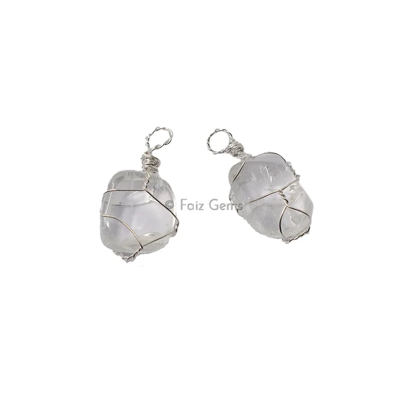 Crystal Quartz Wire Wraped Pendants