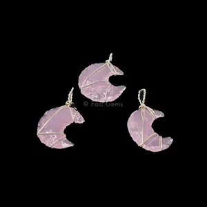 Rose Quartz Silver Wire Wrap Pendant