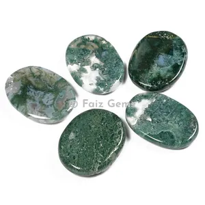 Moss Agate Worry Stone