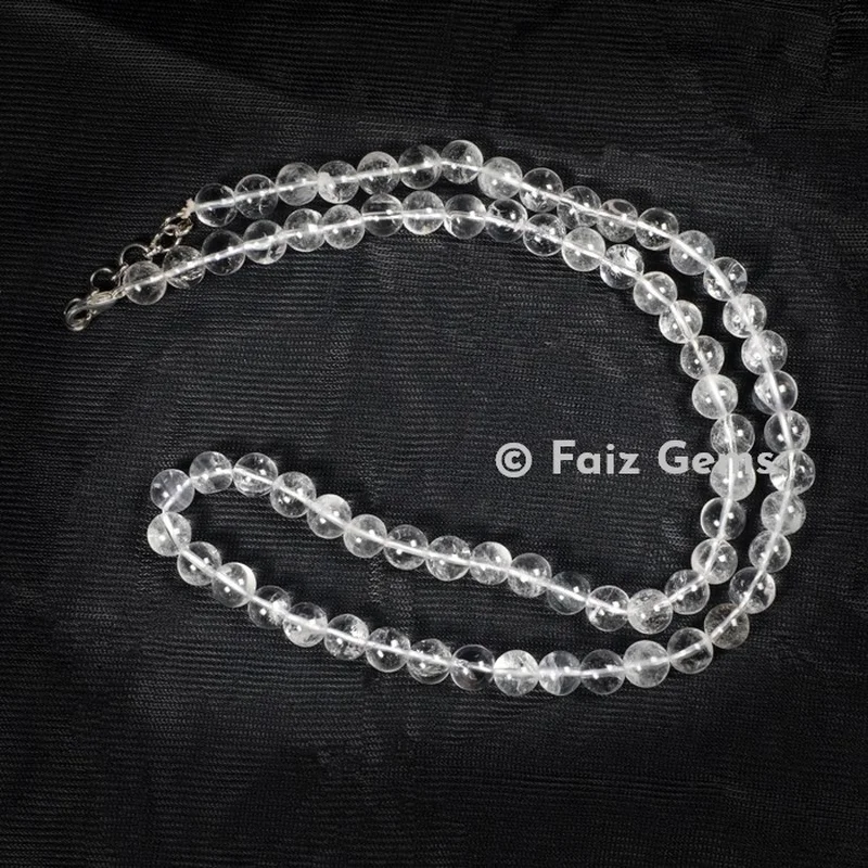 Crystal Quartz Round Beads Necklace