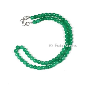 Green Jade Round Beads Necklace