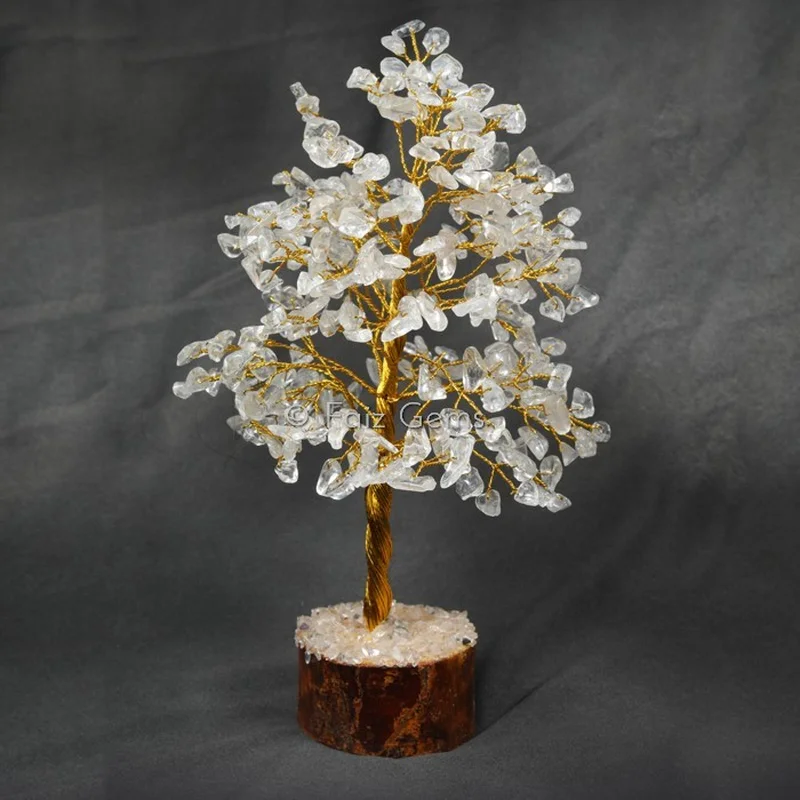 Crystal Quartz Golden Wire Tree