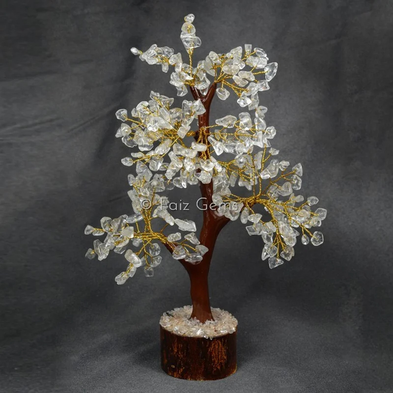 Crystal Quartz Mseal Golden wire  Tree