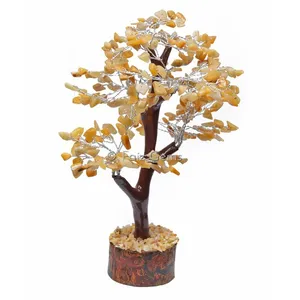 Golden Quartz Mseal Silver Wire Tree