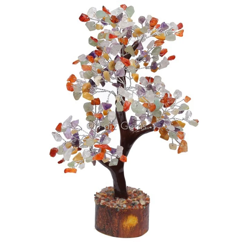 Multi Stone Mseal Silver Wire Tree