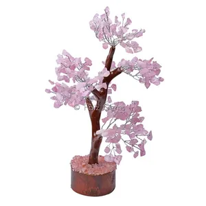 Rose Quartz Mseal Silver Wire Tree