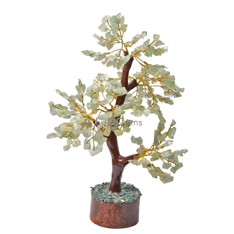 Green Aventurine Mseal Golden Wire Tree