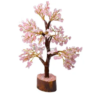 Rose Quartz Mseal Golden Wire Tree