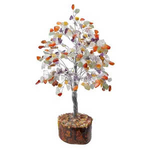 Multi Stone  Silver Wire Tree