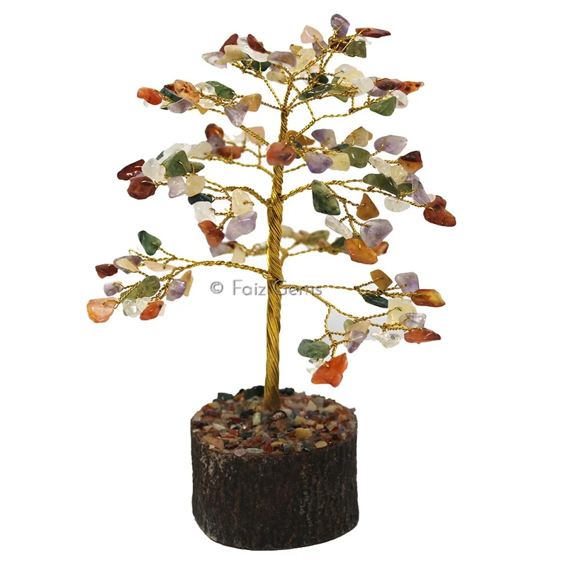 Multi Stone Golden Wire Tree(150 Chips)
