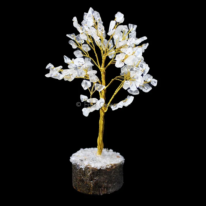 Crystal Quartz Golden Wire Tree(150 Chips)