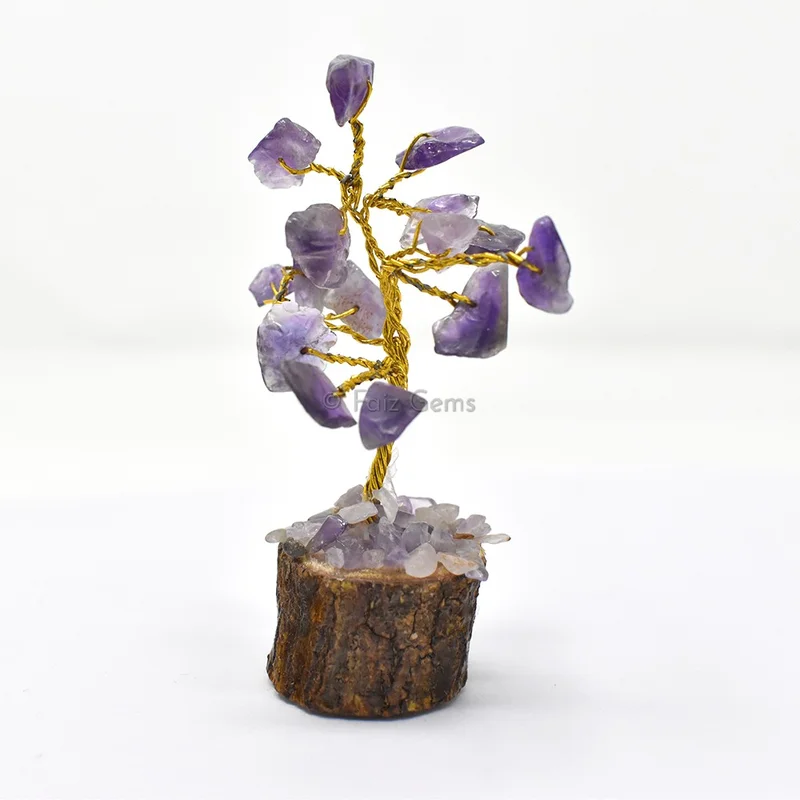 Amethyst Small Golden Wire Tree(15 Chips)