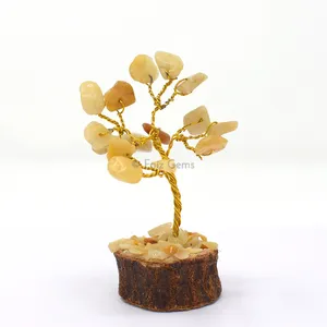 Yellow Aventurine Small Golden Wire Tree(15 Chips)