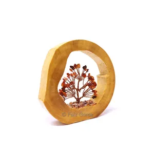 Carnelian Tree in Wooden Ring