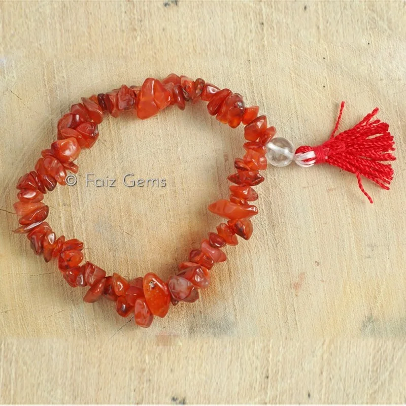 Carnelian Gemstone Power Chips Bracelets