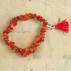 Carnelian Gemstone Power Chips Bracelets