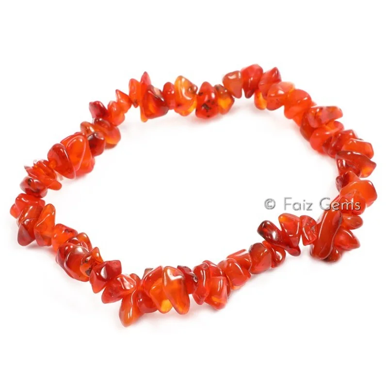 Carnelian Gemstone Chips Bracelets