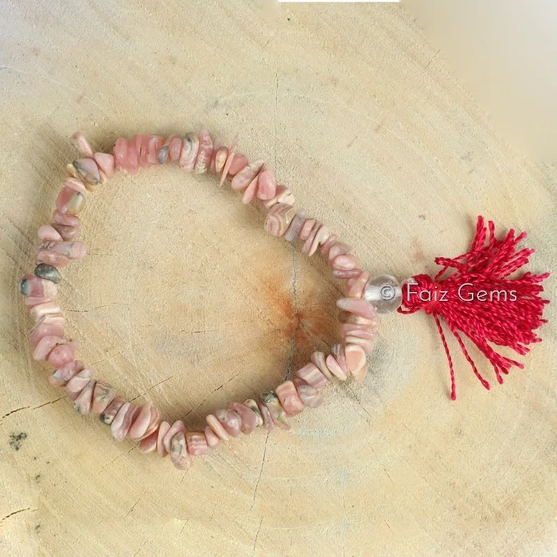 Rhodonite Chips Gemstone Bracelets