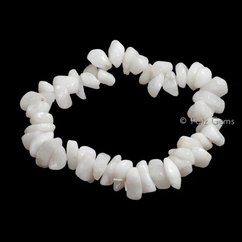 White Agate Power Chips Gemstone Bracelets
