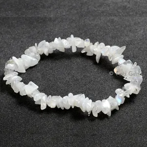 Rainbow Moonstone Power Chips Gemstone Bracelets