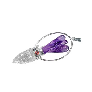 Amethyst with Crystal Shree Yantra Pendulum