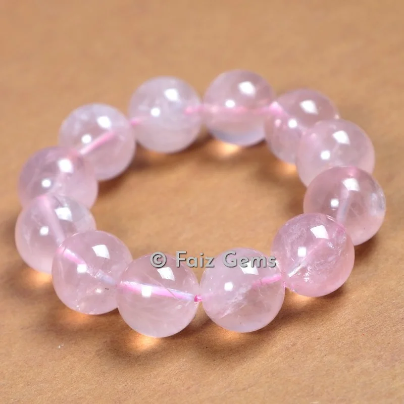 Rose Quartz Big Beads Bracelets