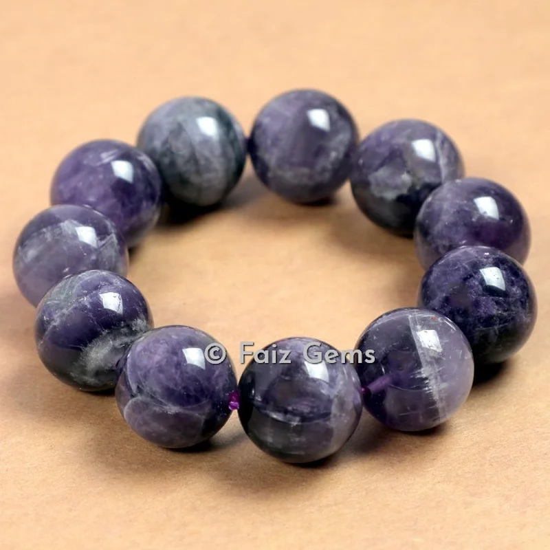 Amethyst Big Beads Bracelets