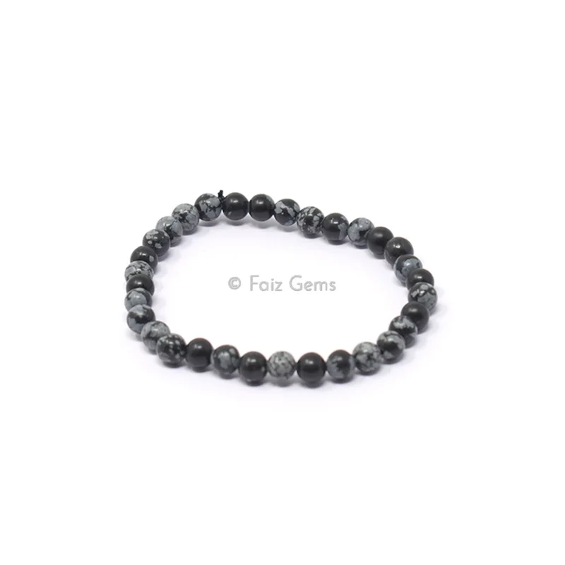 Snowflake Obsidian Bracelet