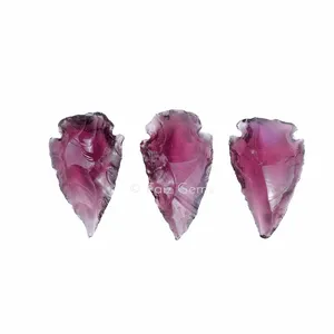 Purple Glass Arrowheads Of Size 1-1.5 Inches