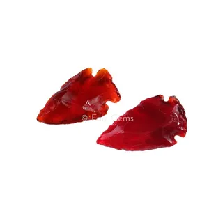 Red Glass Arrowheads Of Size 1-1.5 Inches