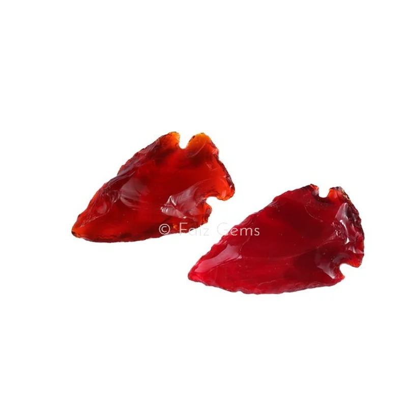 Red Glass Arrowheads Of Size 1-1.5 Inches