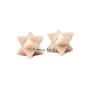Cream Moonstone Merkaba Star