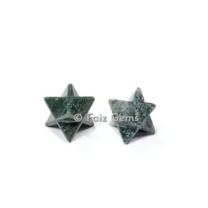 Moss Agate Merkaba Star