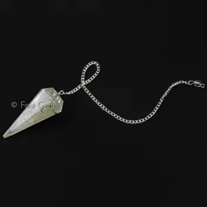 Crystal Quartz 6 Faceted Orgone Pendulum
