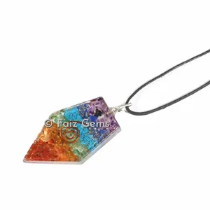 7 Chakra Kite Shape Orgonite Pendants
