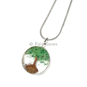 Green Aventurine Tree Of Life Orgonite Pendants