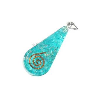Aquamarine Orgone Drop Pendant