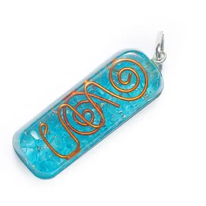 Aquamarine Tube Orgone Pendant
