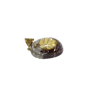 Garnet  with Leaf Orgone Pendant