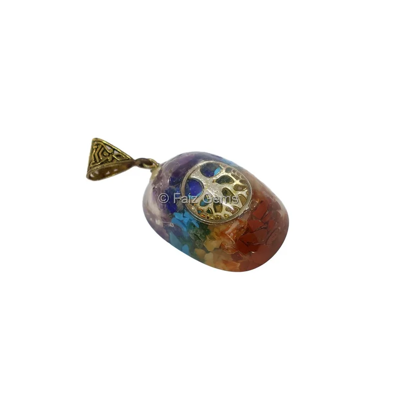 Seven Chakra with Tree of Life Orgone Pendant