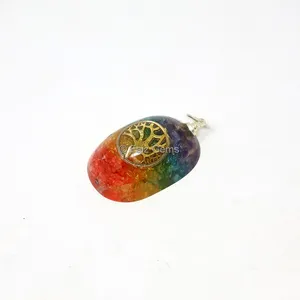Dyed Seven Chakra with Tree of Life Orgone Pendant