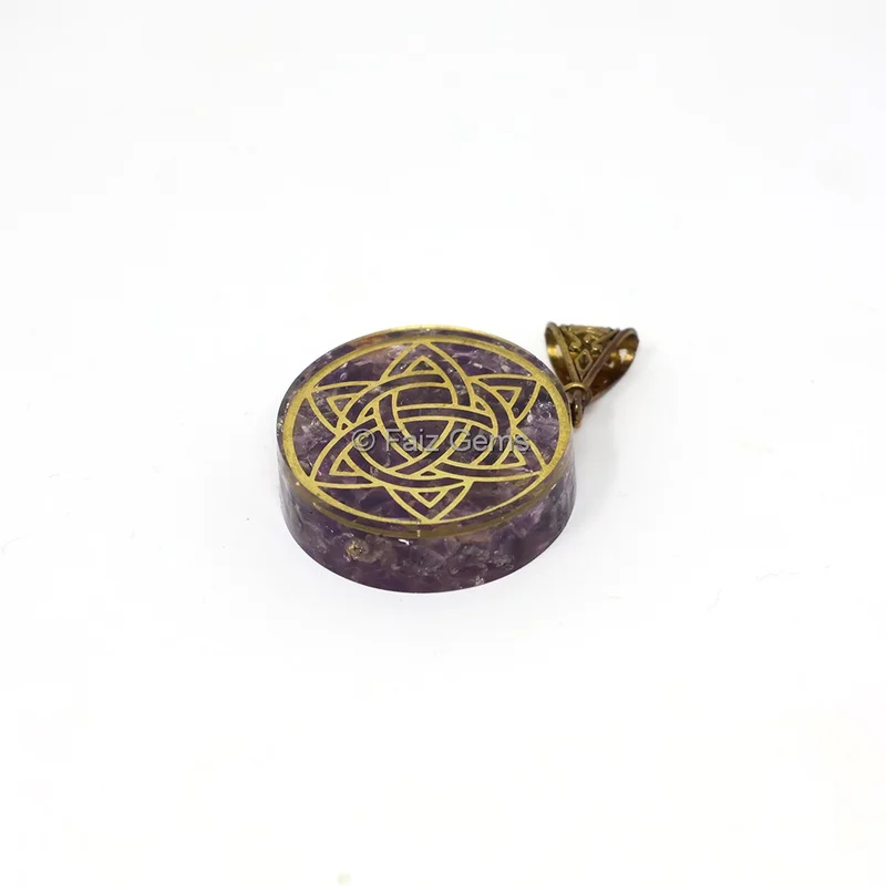 Amethsyt with Celtic Knot Orgone Pendant