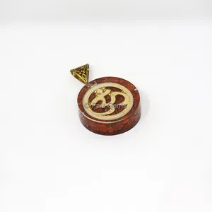 Red Jasper with Big Om Symbol Orgone Pendant